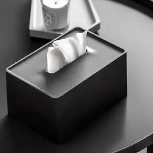 1PC Simple Solid Color Tissue Box Living Room Tissue Box Storage Box Plastic Bottom Cap Tissue Box