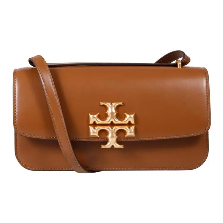 Tory Burch Eleanor Small Leather Crossbody Bag for Women with Signature Double-T Logo in Brown