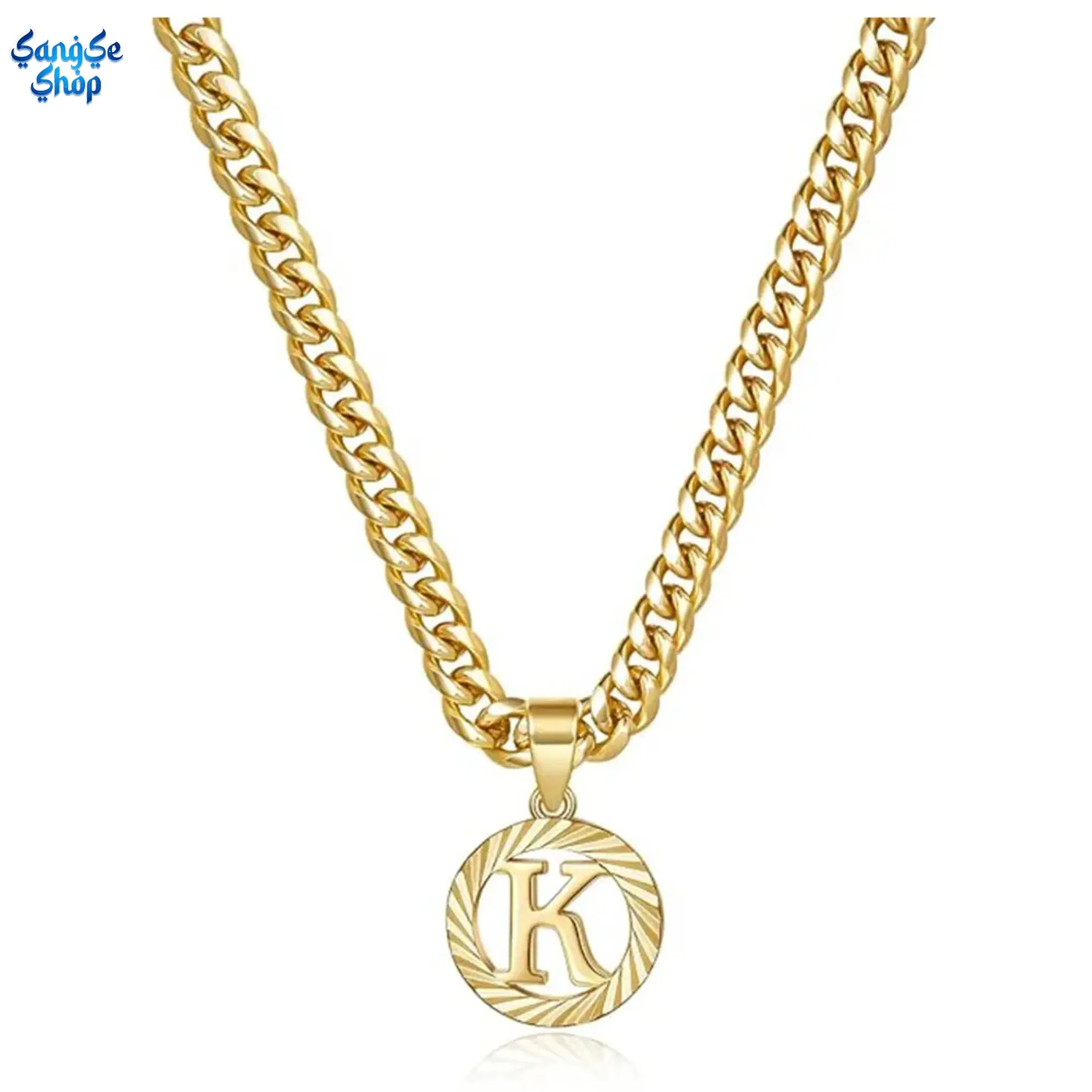 26 Capital Letter Initial Necklace for Women & Men, Hollow Letter Pendant Cuban Link Chain Choker, Lightweight Luxury Statement Alphabet Necklace, Trendy Hip Hop Inspired Jewelry, Personalized Initial Necklace for Daily Wear, Party & Gift