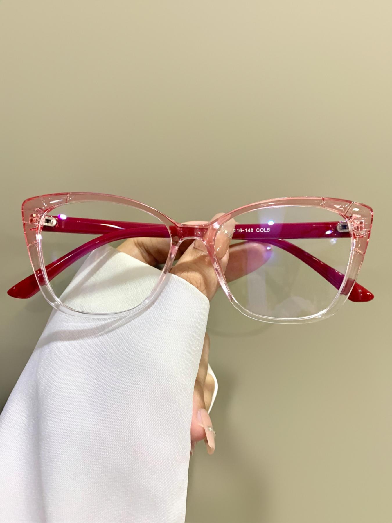 Cat Eye Glasses Fashion Trendy Simple Flat Glasses for Women Men, Casual Style PC Lens, All Seasons Wear, Unisex Eyewear, Lightweight Durable Glasses