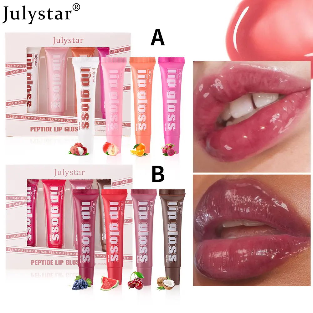 Lip Balm Set with Fruit Flavor, 4-Piece Lip Gloss Kit, Moisturizing and Hydrating, Long-Lasting Lip Care, Perfect for Daily Use