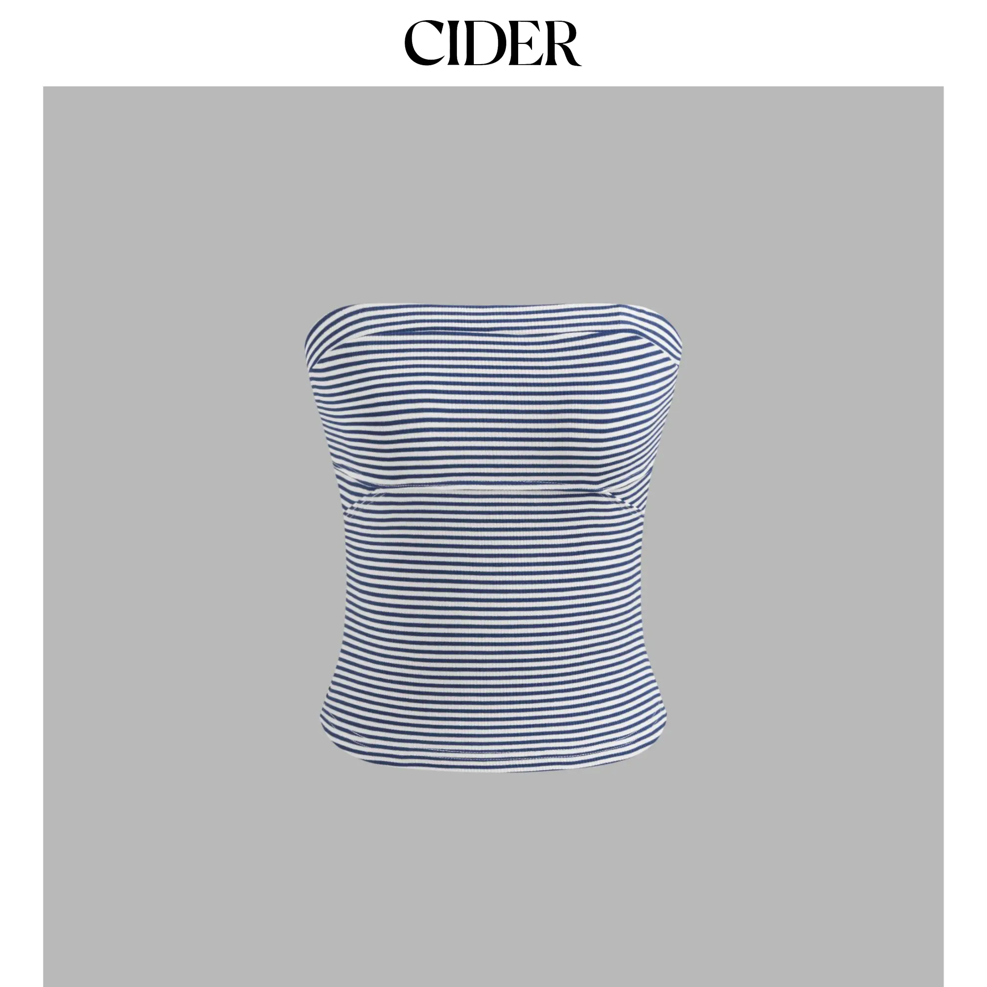 Cider Strapless Striped Crop Tube Top