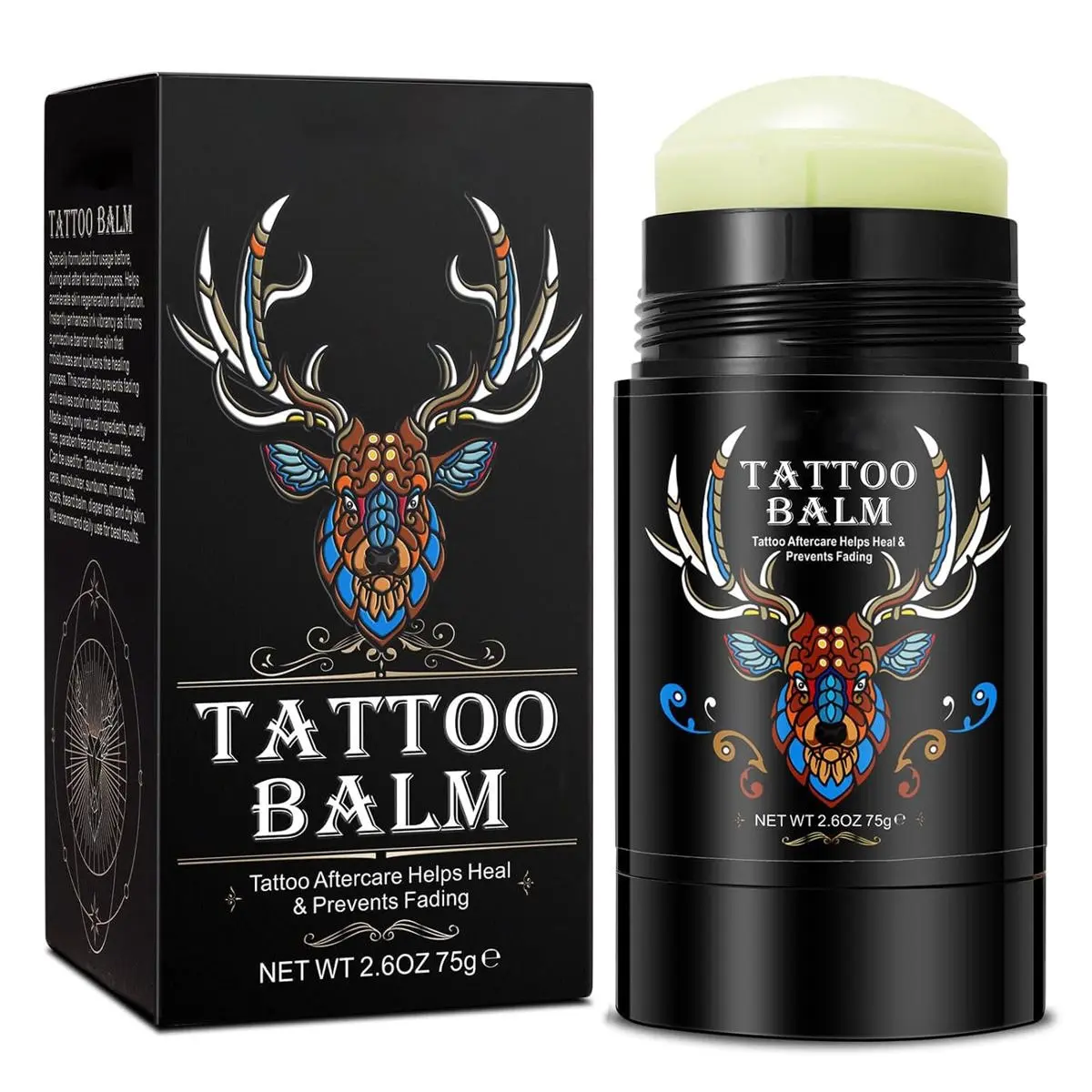 Tattoo Aftercare Butter Balm 2.6oz Natural Organic Tattoo Cream Moisturizer For Old & New Tattoo Healing Brighten Enhance Ink Color