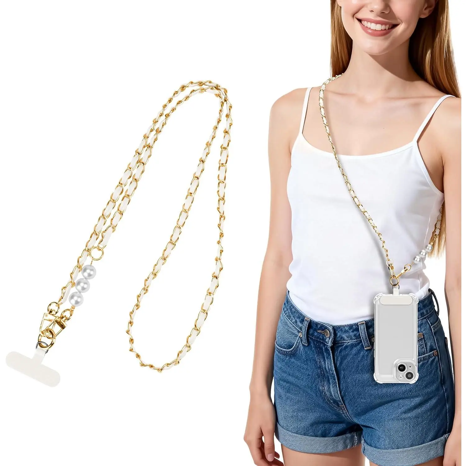 Mobile Phone Crossbody Chain,  Phone Lanyard With  And Lanyard Tags, Stylish Hands-Free Suitable For  Smartphones