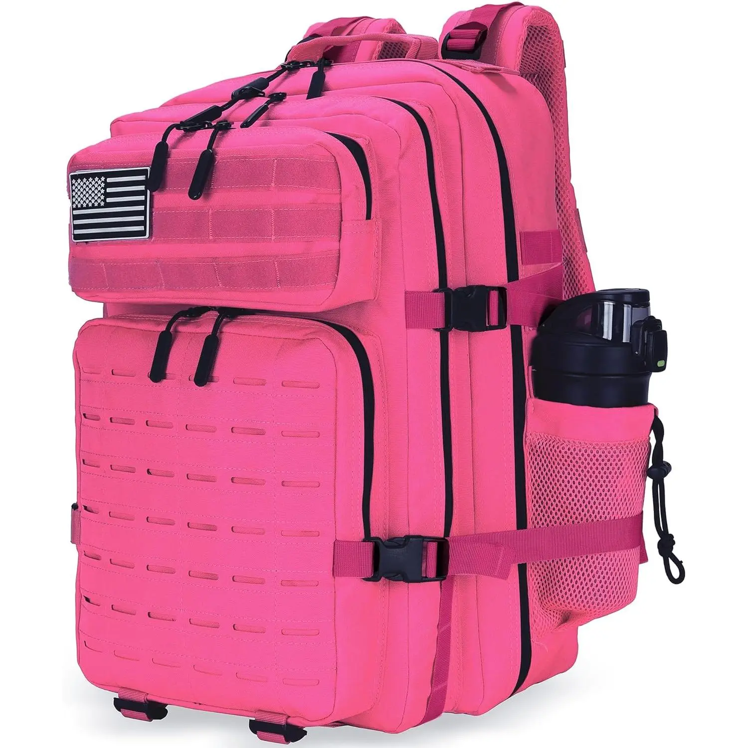 Unisex Tactical Backpack, 45L/25L Military 3-Day Assault Pack with Flag Patch for Outdoor Hiking and Travel