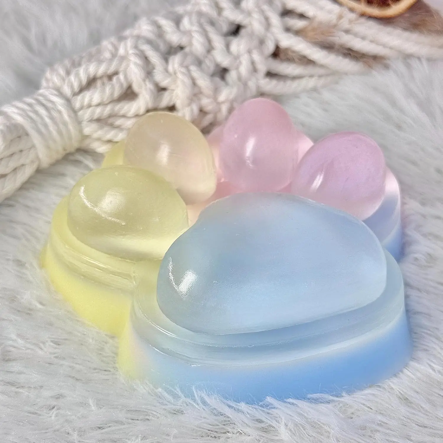 Big Taba Squishy Cat Paw, 5 in Large Paw Squeeze Toy, Stress Relief and Relax, Sticky Cute Squishies Fidget Toys, Tri-Color Birthday Gift
