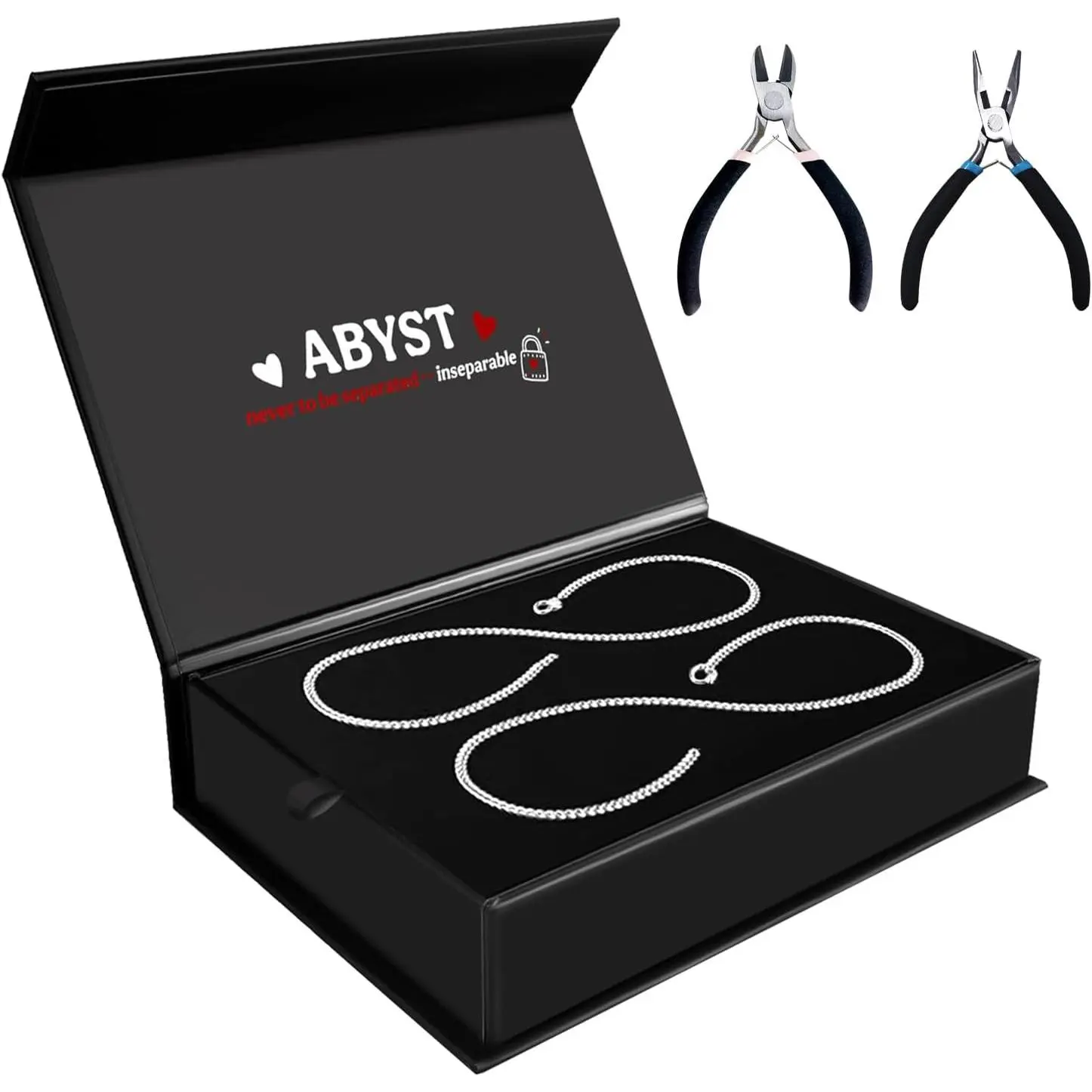 Permanent Bracelet Kit for Couples - DIY Sterling Silver Forever Bracelets Making Set with Silver-Plated Chains - Romantic Infinity Jewelry for Anniversary - Perfect Gift for CouplesGift