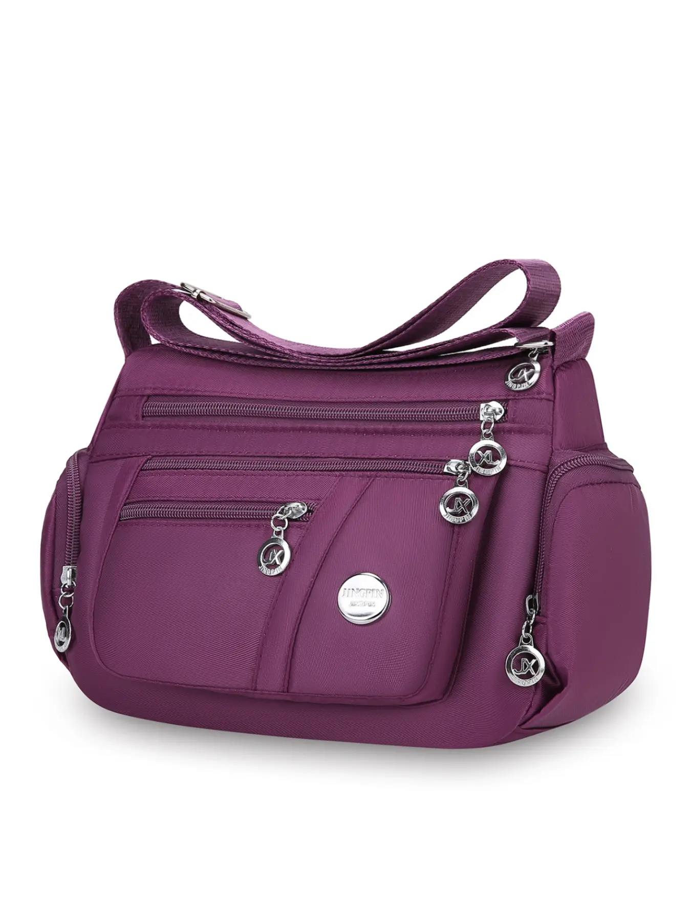 Womens Practical Casual Shoulder Bag Adjustable Wide Strap Waterproof Nylon Crossbody Bag Multi Zipper Safety Storage For Commute Walking Shopping Fashionable Crossbody Bag Crossbody Shoulder Handbag