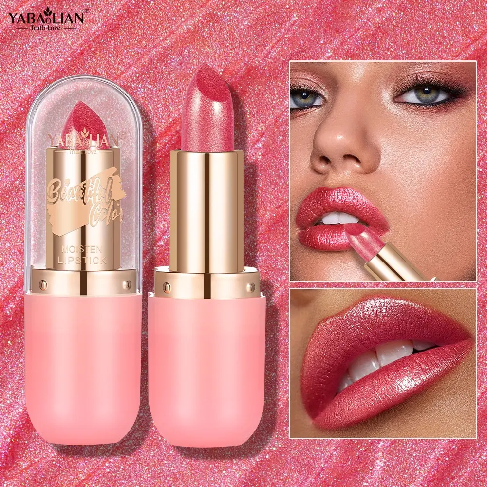 Six Color Mermaid Shimmer Velvet Lipstick, Long-Lasting Glitter Finish, Metallic Sheen Pearl Effect, Radiant, Perfect Gift for Women