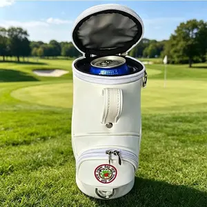 Mini Golf Bag Insulated Cooler Bag, Portable Drink Can Holder with Shoulder Strap, Ideal for Golf Enthusiasts, Convenient Beverage Storage