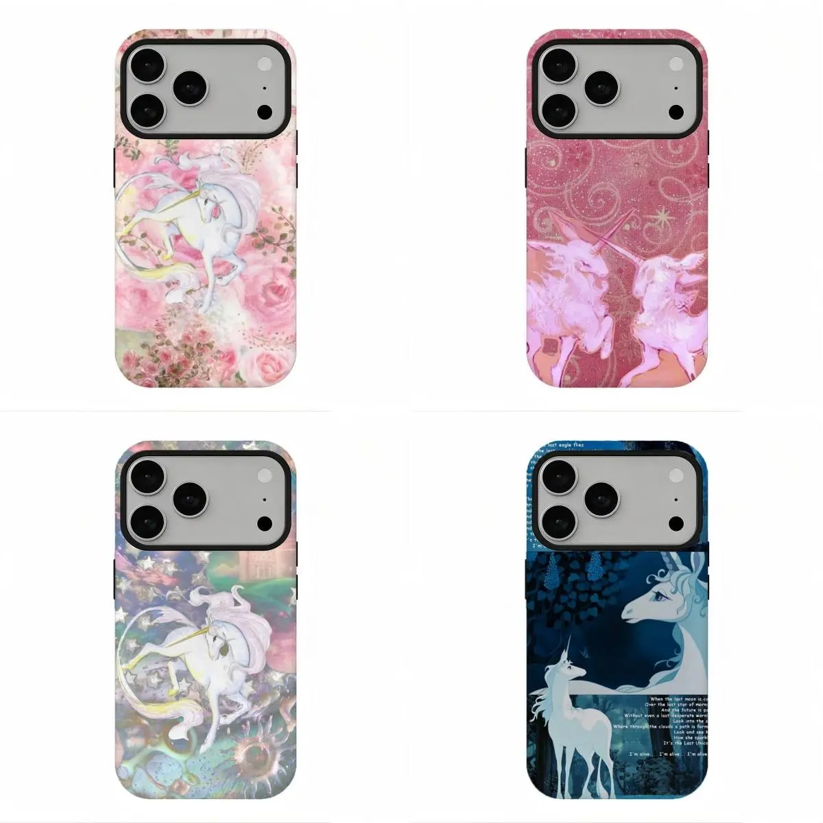 Y2K Fairycore Unicorn Phone Case, Vintage Dreamy Unicorn Floral Protective Cover, Compatible for iPhone 17Promax 16 15 14 13 12 11 and for Samsung S26-S21, Pastel Coquette Cottagecore Aesthetic Shockproof Cover, Trendy Fantasy Gift, Perfect Holiday Gift
