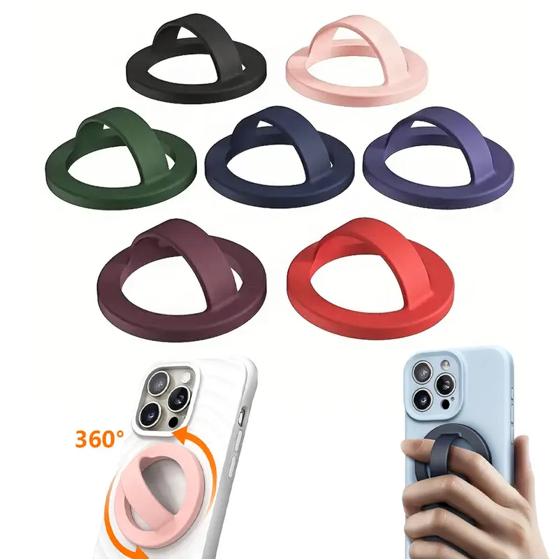 Adjustable Magnetic Silicone Smartphone Phone Holder, Strong Anti-Loss Installation, Fits iPhone 15/14/13/12 Series, Easy Install & Remove