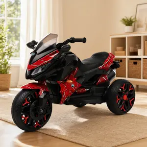 ARCH 12V Kids Electric Ride-On Tricycle Motorcycle with Training Wheels, Manual Throttle, Music & Lights, Ages 3-6