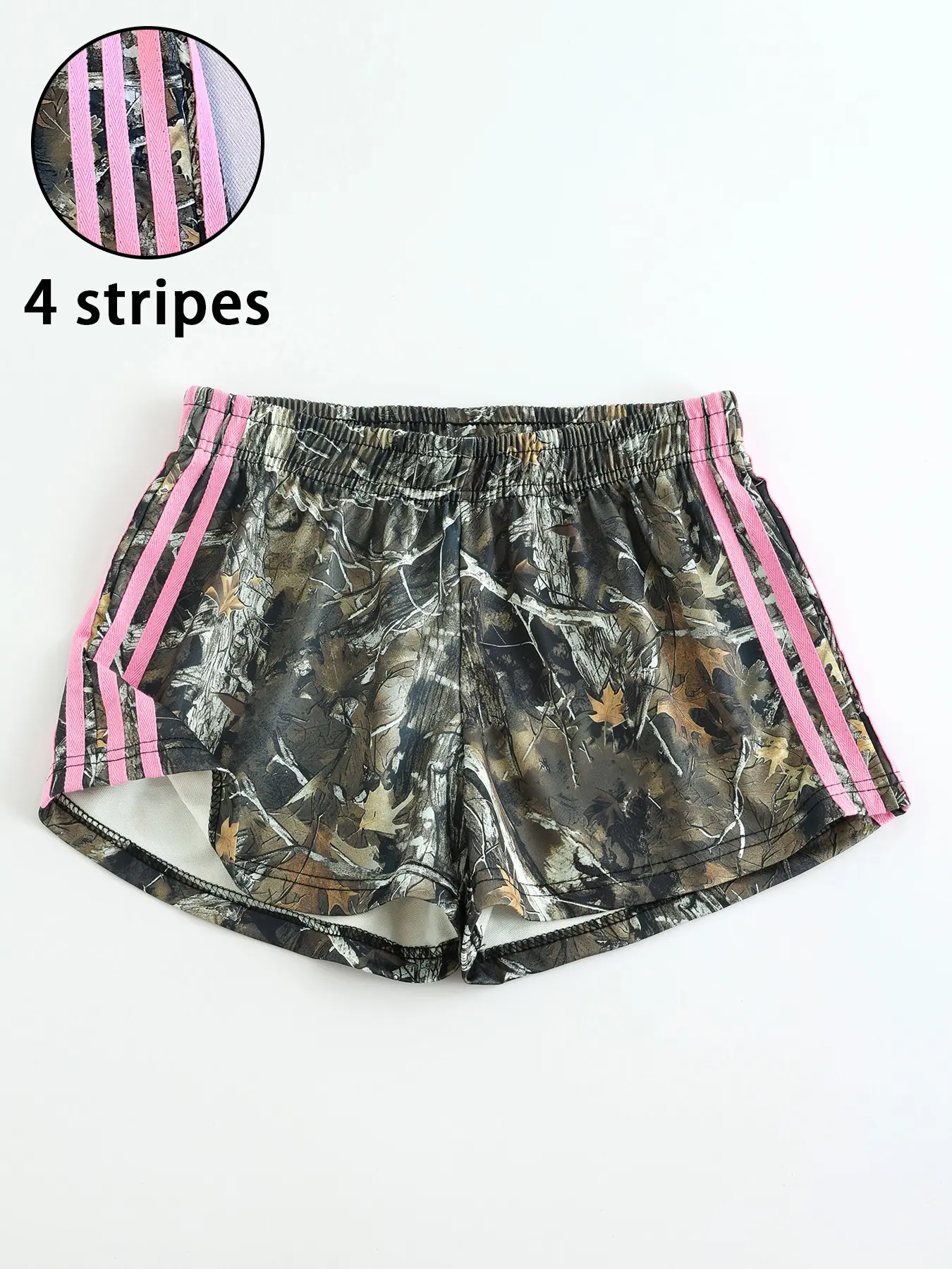 Women's Camouflage Sports Shorts, Stripes, Elastic Waist, Y2K Retro, Summer Casual, Running Fitness Training, Loose-Fit