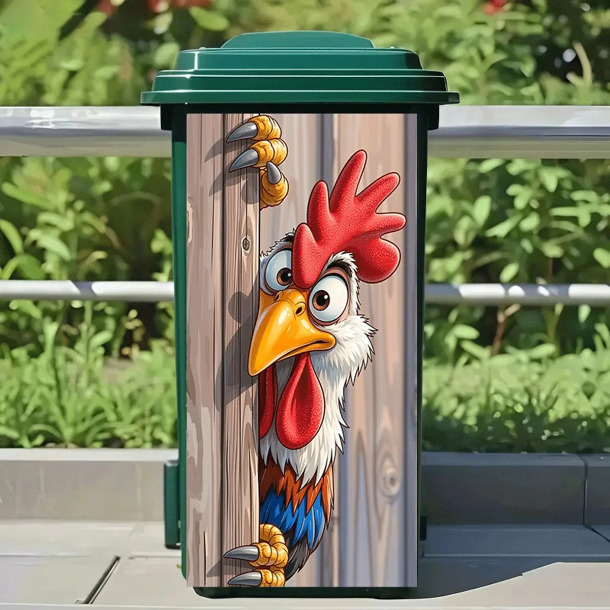 1pc Trash Can Sticker, Chicken Theme Design, Self-Adhesive Wall Decal, Adhesive Stickers, Kitchen Decor, Home Decoration, Suitable for Trash Cans and Walls