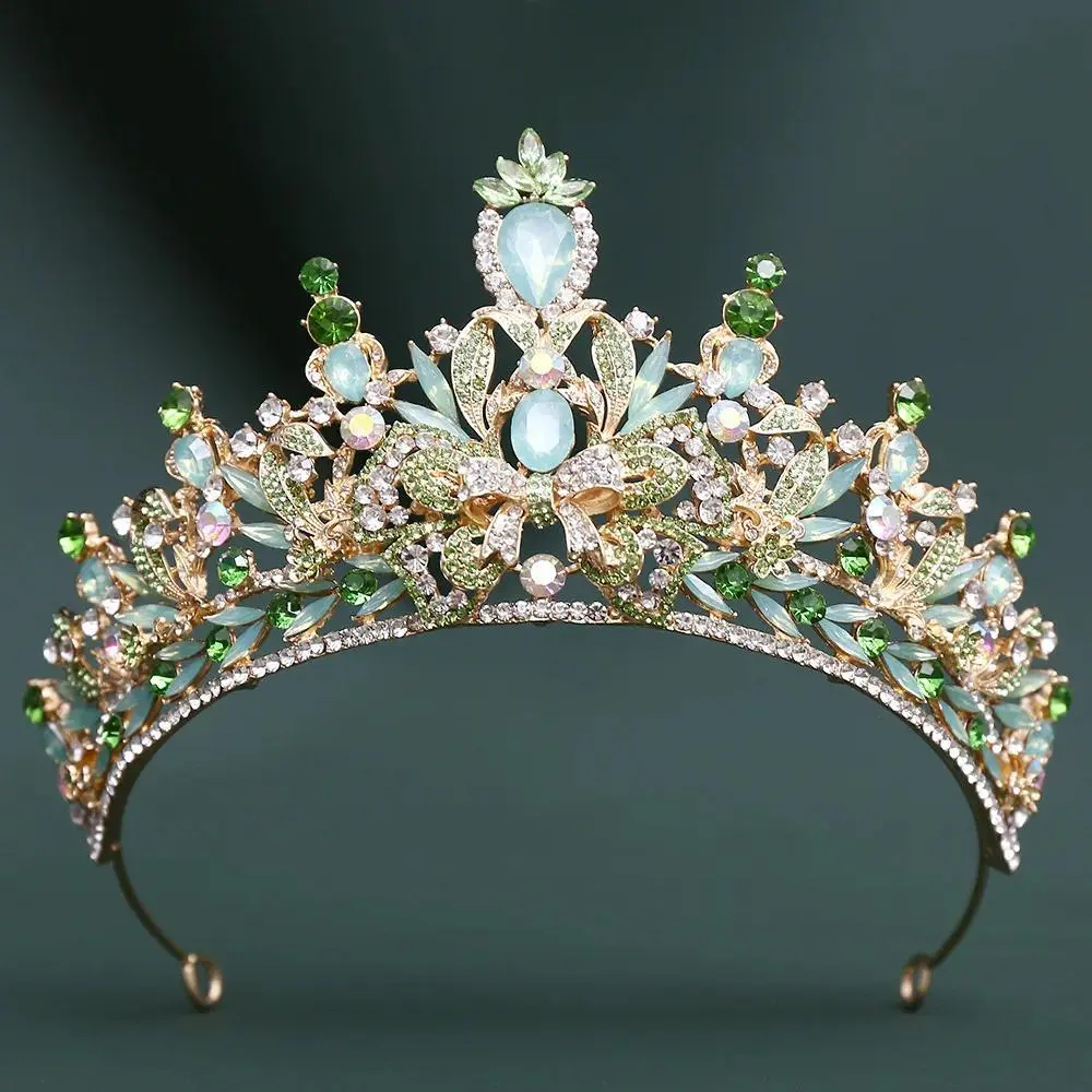Female Alloy Bead and Rhinestone Crowns & Tiaras - Princess Aesthetic Adult Wedding Bride Headdress, Women's Hair Jewelry for Party Birthday Events, Crystal, Romantic Accessories, Bridal Look, Crystal Alloy, Princess Theme, Beaded Rhinestone Crowns & Tiar