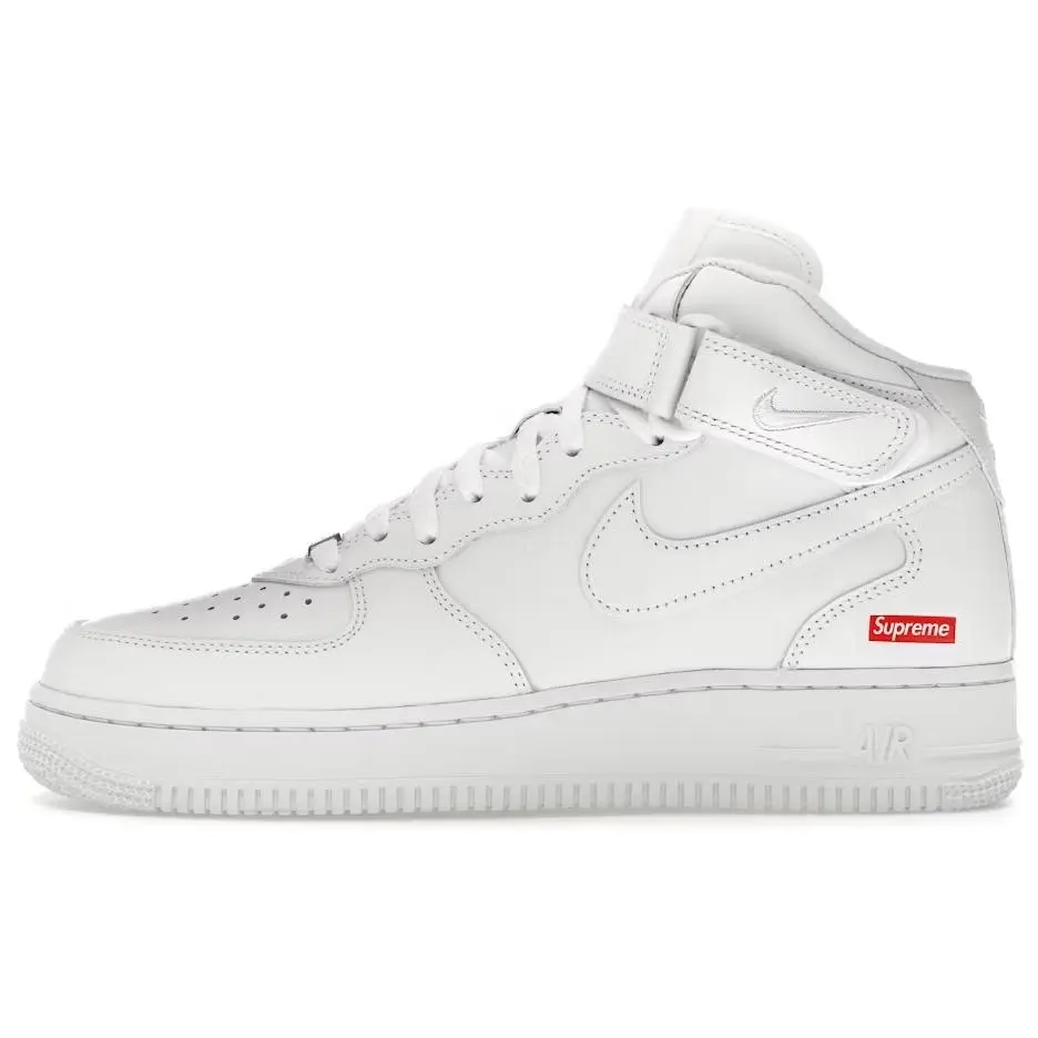 Supreme x Nike Air Force 1 Mid 'Box Logo - Triple White' FZ8784-100