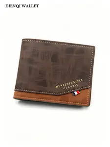 Men's Fashion Slim Credit Card Holder, PU Leather Billfold Wallet, Coin Bag Zipper, Small Money Purse, Dollar Slim Thin Money Clip Wallet