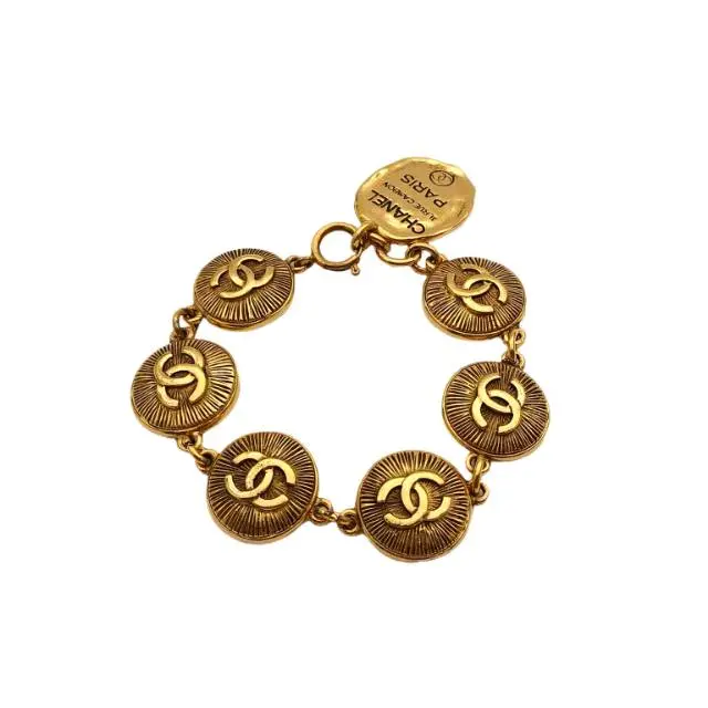 Pre-owned CHANEL Vintage Cambon coin bracelet AlloyP226865849