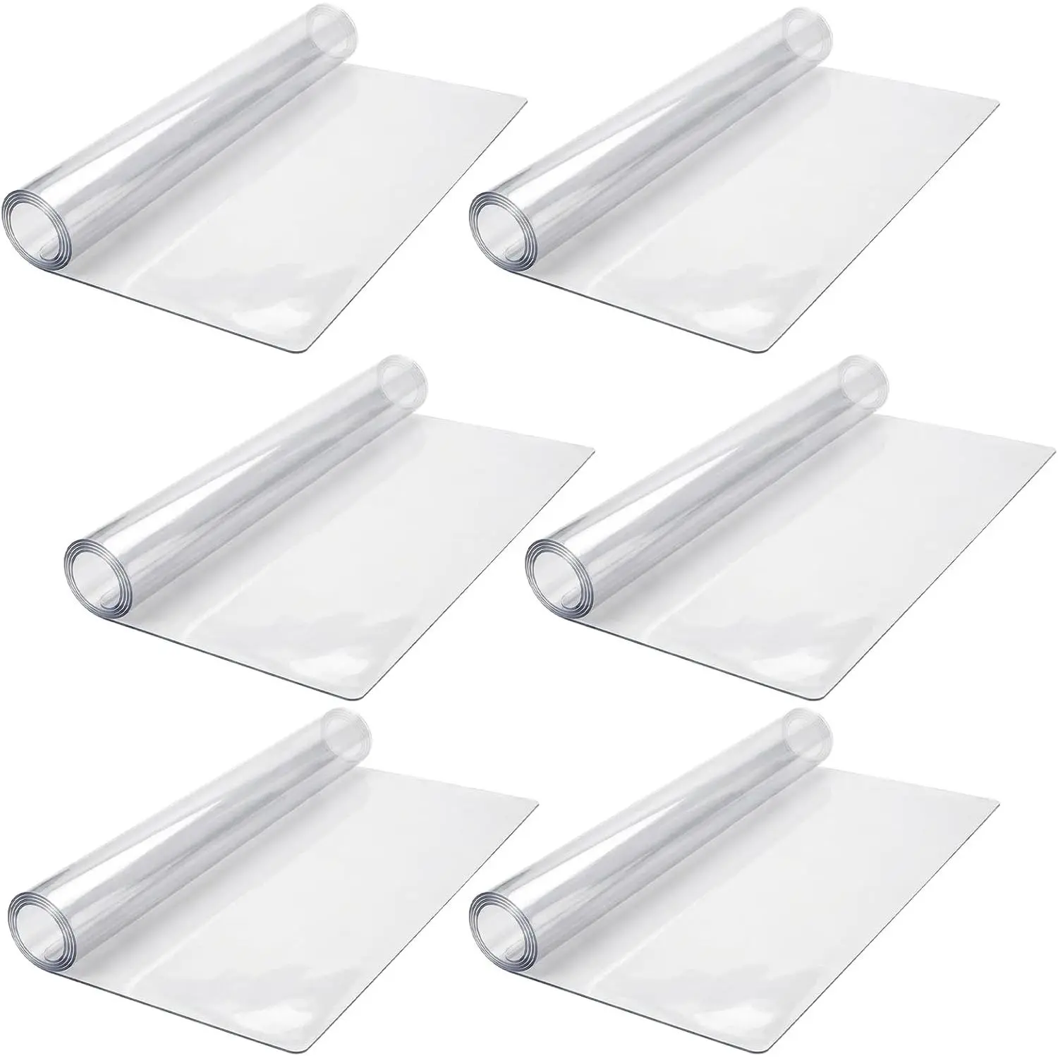 6 Pcs Nightstand Protector, Plastic Bedside Table Covers 15.8 x 23.6 Inch 1.5 mm Thick PVC Clear Table Cover Protector Coffee Tables Cover Multipurpose Clear Desk Mat Rectangle for Nightstand