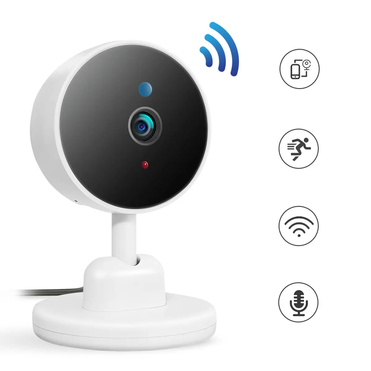 Home Security & Pet Camera with HD video, color night view, motion detection, two-way audio, and built in spotlight — 1 camera