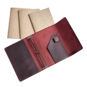 A5 Vintage Leather Journal Cover - Retro Loose-leaf Notebook Binder with Inner Pocket Organizer for Home Organization