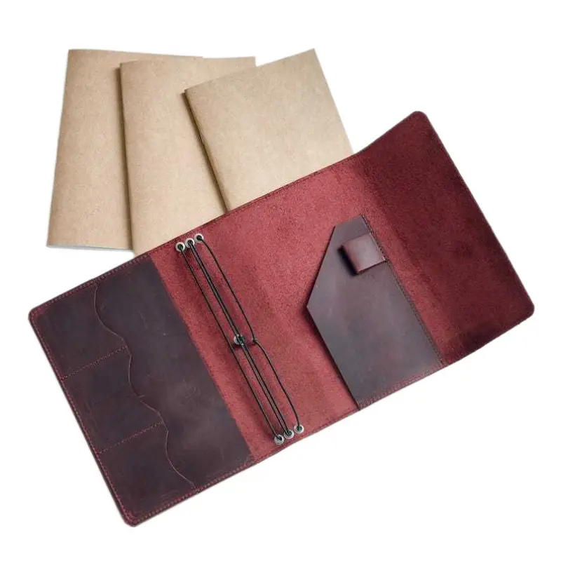 A5 Vintage Leather Journal Cover - Retro Loose-leaf Notebook Binder with Inner Pocket Organizer for Home Organization