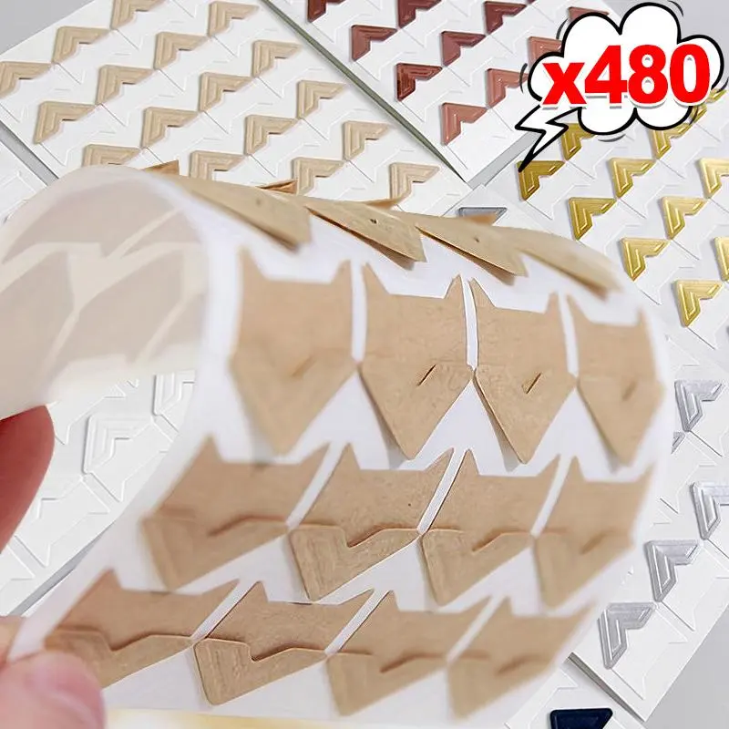 Vintage Kraft Paper Photo Corner Stickers (24-480Pcs) - DIY Photo Albums, Scrapbooking, Crafting, Home Decor Handwork Supplies