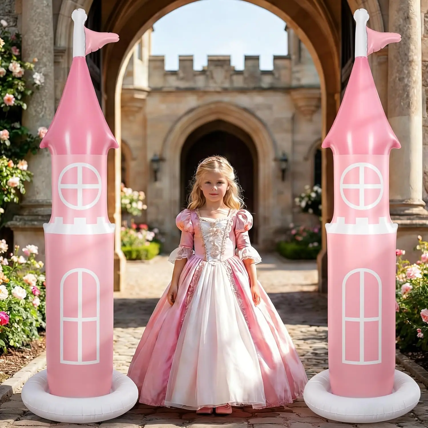 2 Pack 6.2 ft Birthday Party Decorations, Castle Inflatable Stand Castle Blow up Yard Decorations for Garden Indoor Outdoor Party Supplies(Pink, Princess)fidget toys