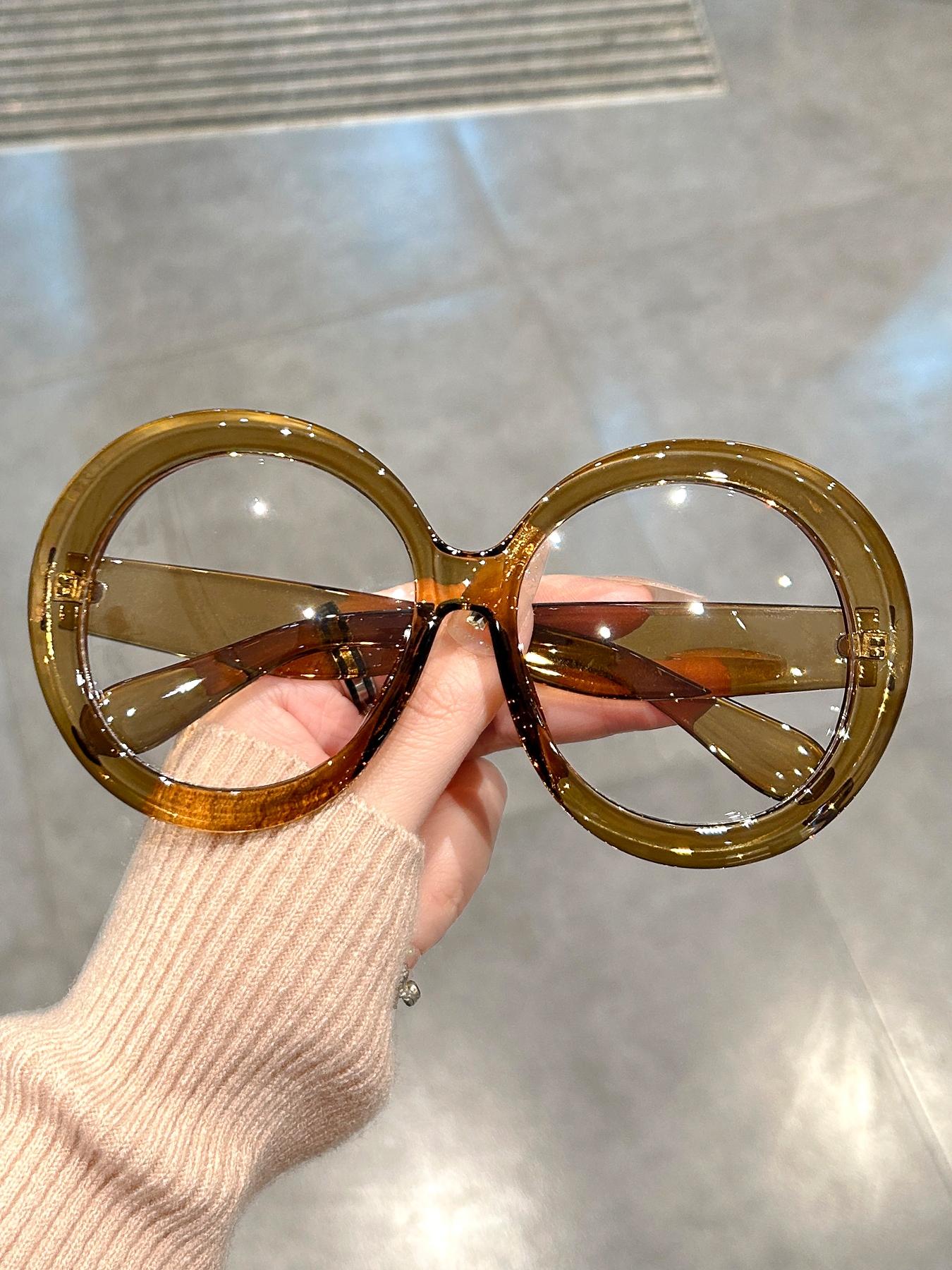 Simple Anti-blue Light Round Shaped Eyeglasses, Fashion Eyeglasses for Women & Men for Work, Daily Clothing Decor, Perfect for Student Daily Use