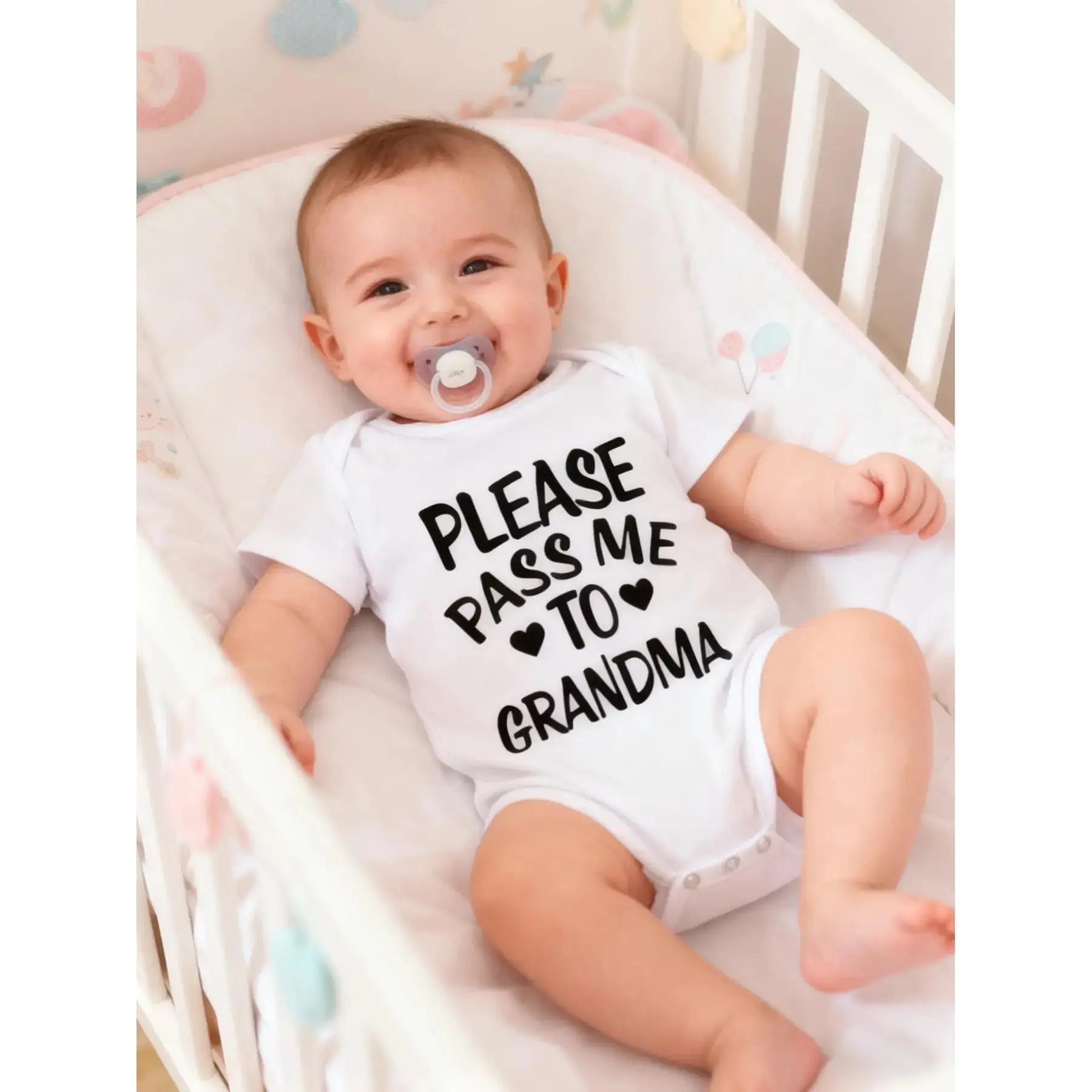 Newborn Baby Boy Girl Onesie, Letter Print Short Sleeve Romper, Unisex Infant Jumpsuit, Comfortable and Cute Newborn