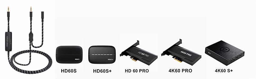 HD60 S+ Chat Link Pro Cable Replacement for Elgato HD60 X, HD60PRO Capture Card, Chat Adapter Replacement for Nintendo Switch, Xbox One and PS5, with in-line Isolator