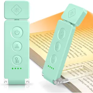 12 LED Rechargeable Book Light, Clip- Reading Light with 5 Colors & 5 Brightness Levels, Up to 100Hrs Runtime, Eye-Caring Reading Lights for Books in Bed,  for Book Lovers,