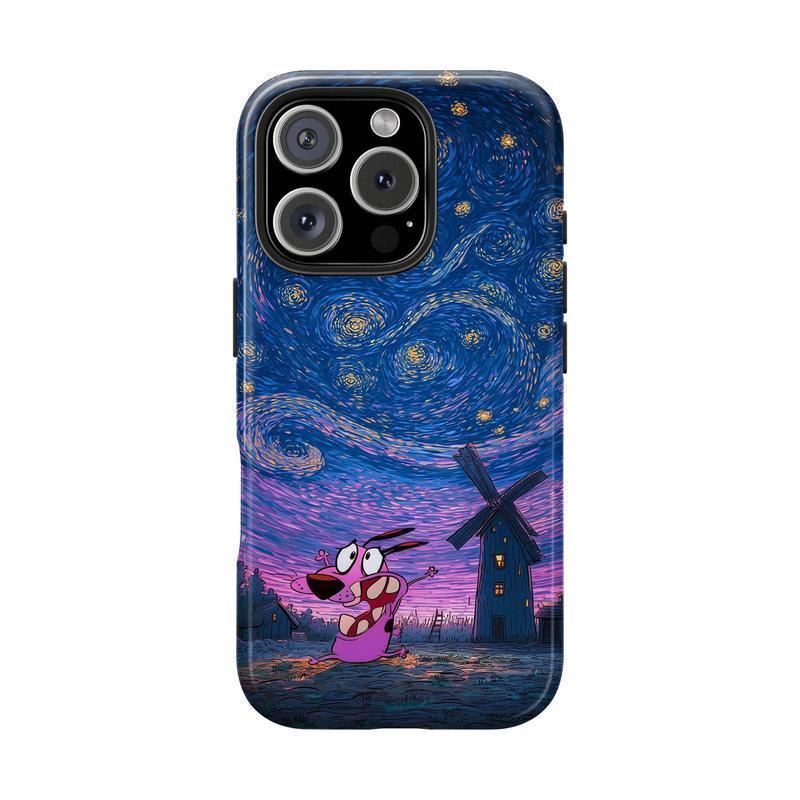 Courage The Cowardly Dog phone case,Cute Cartoon Dog Aesthetic phone case,Tough phone case,for iPhone 16/15/14/13/12/11/17 ProMax Plus for Samsung phones, suitable for both men and women, an excellent choice for Halloween, Christmas and Thanksgiving.