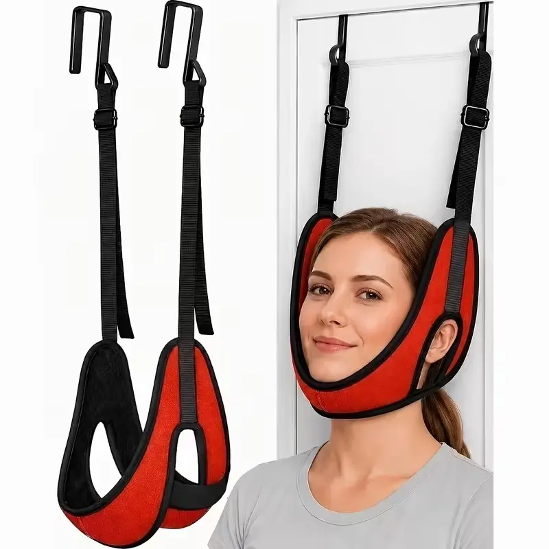 Door Mount Neck Traction Device for Pain Relief, Portable Lightweight Neck Stretch Hammock for Spinal Decompression, Home Physical Therapy Equipment