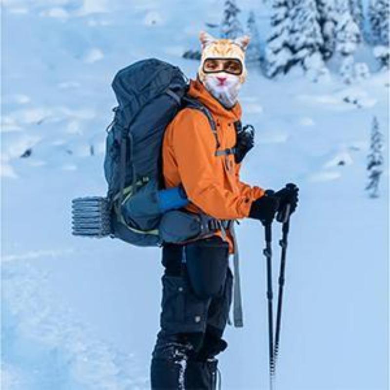 3D Cat Ear Ski Balaclava Mask, Cute Sheisty Full Face Mask with Ears for Music Festivals, Raves, Skiing, Halloween Parties & Outdoor Activities