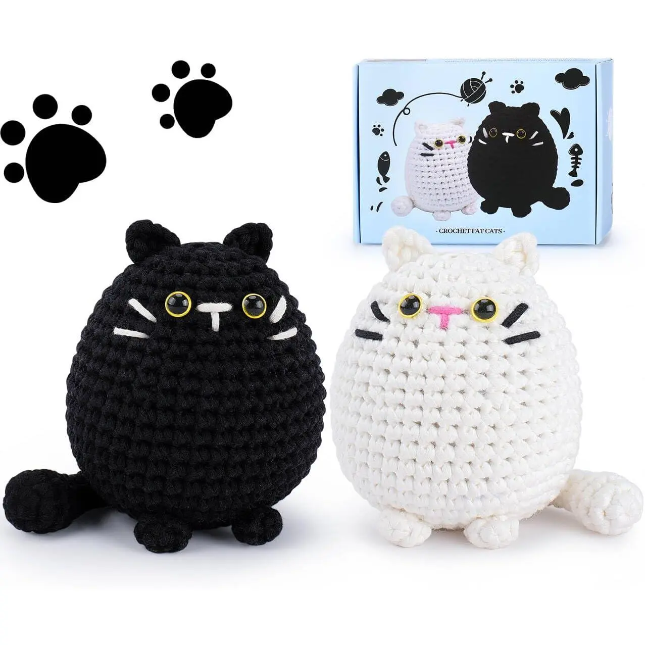 Crochet Kit for Beginners-2PCS  Crochet Kits for Adults , Crochet Starter Kit with Step-by-Step Video Tutorials, Crochet  Kits DIY Craft Knitting Kit Learn to Crochet Kits for Adults