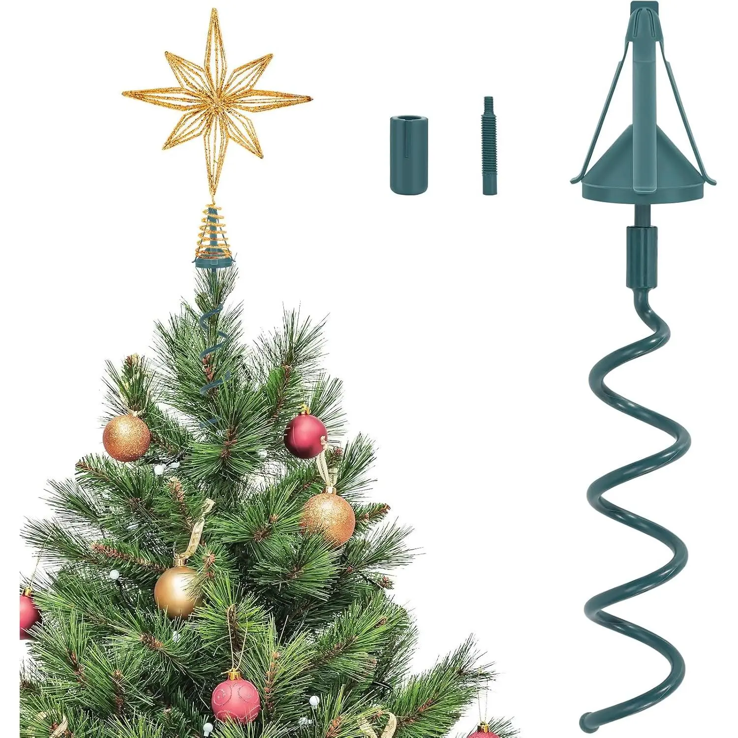 Christmas Tree Topper Holder Twist   Tree Topper Stabilizer with Adjustable Attachment,Christmas Tree Topper Adapter Plastic Tree Topper Support Fits   Types