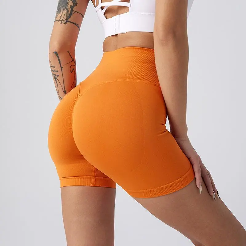 Women's New Summer High-Waisted Female Fitness Shorts - 3 In Tummy Control, Hip Lifting, Yoga Cycling Biker Tights with Pockets, Seamless, Plus Size for Walking Running, Polyester Clothes footy women outfit, Gym Shorts, Sporty Sports Shorts Activewear Sho