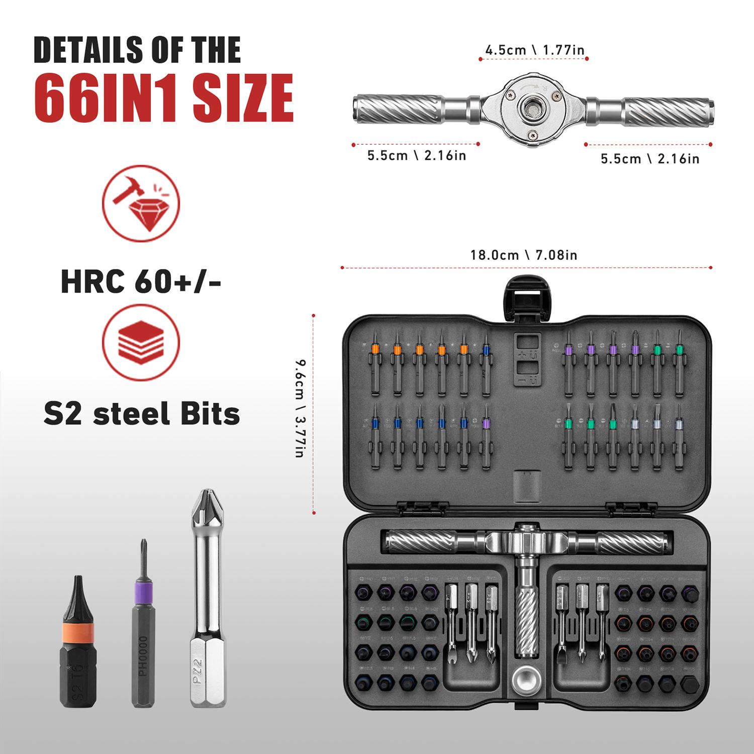 Magnetic Screwdriver Set, Multifunctional Screwdriver Drill Bit Set, Replaceable Screwdriver Bits, Household Repair Tool Kit with Detachable T-shaped Ratchet Handle, Tools & Hardware
