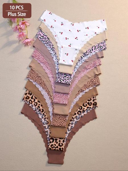 【Plus Size】 Panty, Soft Comfy Breathable Seamless Knicker for Daily Wear, Women's Underwear for All Seasons