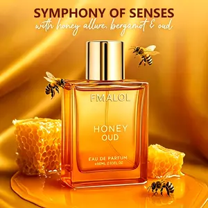 Honey Oudh Perfume, Blended with Grass, Warm Amber, Rich Oudh Scent, Long-Lasting, Elegant Neutral Design, Ideal for Daily Wear & Special Occasions