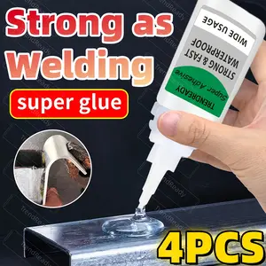 Super Glue With Anti-Clog Cap - All-Purpose Adhesive for DIY Projects, Wood, and Leather Repair. Shoe Adhesive, Wood Glue, Clear, Fast, Metal, Nail, Fabric, Plastic, Clear, Liquid Glue,  Pegamento