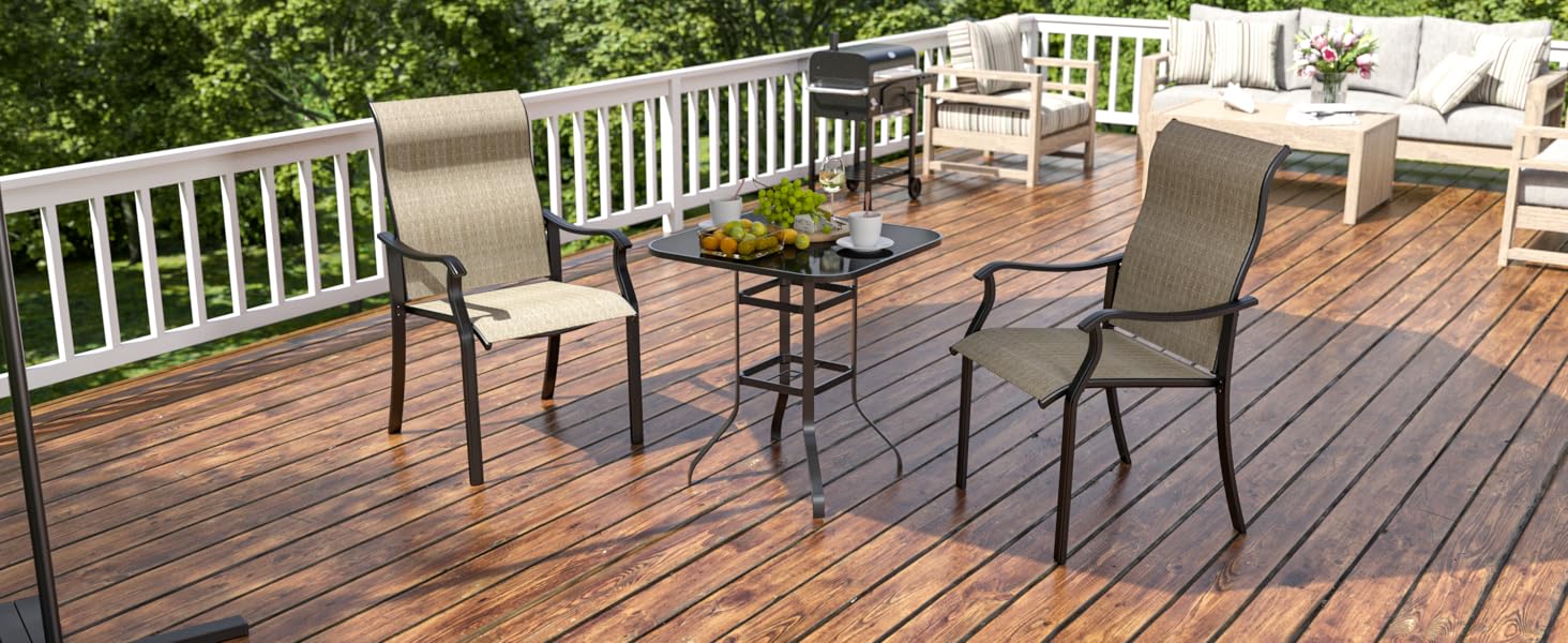 UDPATIO Patio Dining Chairs Set of 4 Outdoor Dining Chairs with High Back Patio Furniture Chairs with Armrest Metal Frame for Lawn Garden Backyard UDPATIO Patio Dining Chairs Set of 4 Outdoor Dining Chairs with High Back Patio Furniture Chairs with Armrest Metal Frame for Lawn Garden Backyard