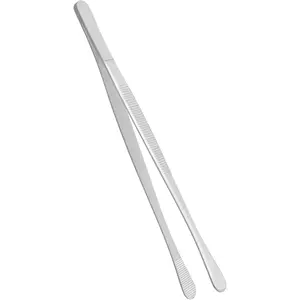 Plating Tweezers 6.3-Inch Culinary Kitchen Tweezer Tongs, Stainless Steel Professional Chef Tweezers (Wide-Tipped)