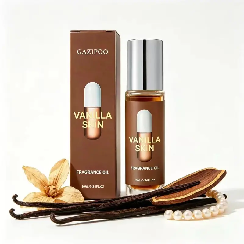 10mL Vanilla Skin Pheromone Roll-On Fragrance Oil, Sensuous Vanilla Scent Body Oil for Men & Women, Perfect for Dating, Travel & Home