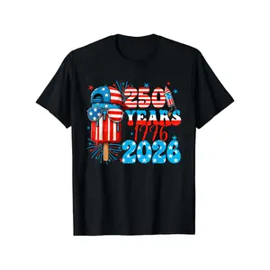 250 Years American 1776-2026 Boys And Girls T-Shirt | 250Th Anniversary USA Themed Top | 100% Soft Breathable Fabric | Machine Washable Shirt Suitable for 4Th of July, Historical Events And Casual Attire