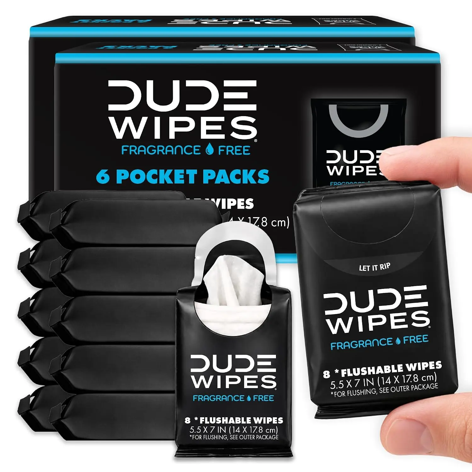 Unscented Packs, Adult Flushable Travel Wipes, 96 Count