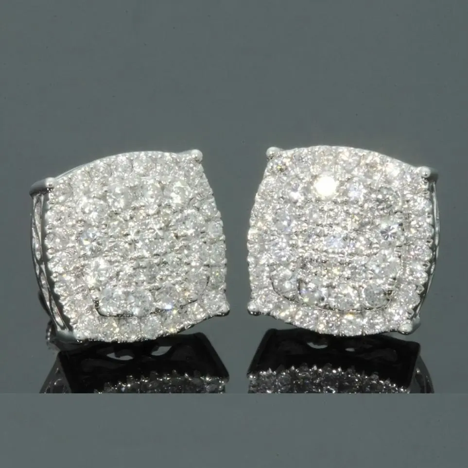 【2026 TREND ALERT】Hip Hop Oversized 12mm Full Pavé Stud Earrings | Micro Pave AAA Zircon | Luxury Geometric Square | Unisex Jewelry for Men & Women