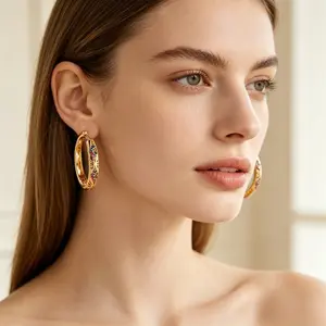 Fashion Gold Plated Copper Starburst Diamond Hoop Earrings, Micro Pave CZ Hip Hop Personality Ear Cuffs, Edgy Statement Women's Jewelry for Daily & Party Wear